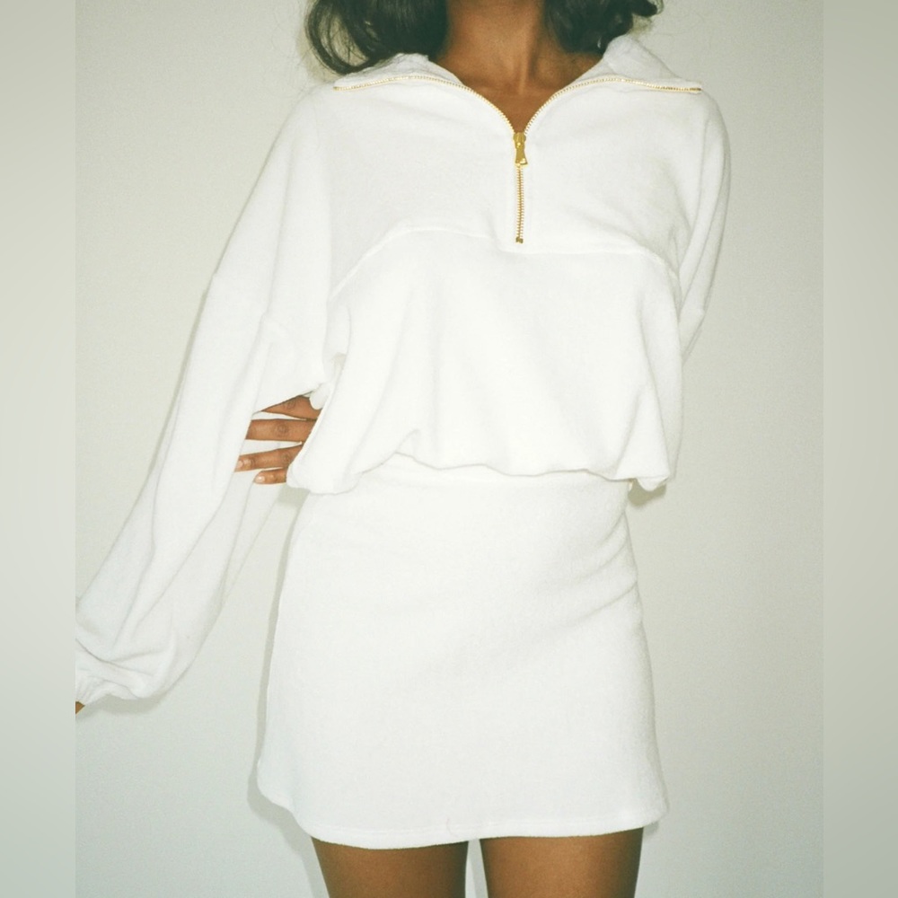 gil rodriguez white terry cloth tennis skirt